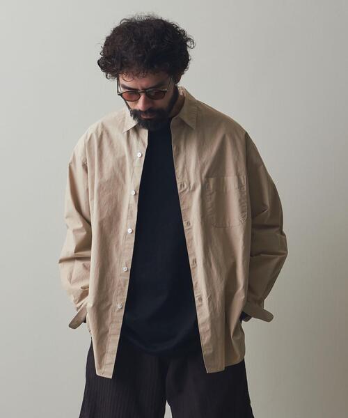 Steven Alan（スティーブンアラン）の「＜Steven Alan＞ ガーメントダイ レギュラーカラー シャツ -LOOSE（シャツ/ブラウス・メンズ・ダークグレー/ベージュ/ライトグレー・M/S/L/XL）」の5枚目の写真