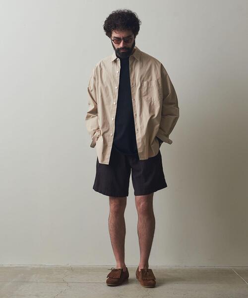 Steven Alan（スティーブンアラン）の「＜Steven Alan＞ ガーメントダイ レギュラーカラー シャツ -LOOSE（シャツ/ブラウス・メンズ・ダークグレー/ベージュ/ライトグレー・M/S/L/XL）」の6枚目の写真