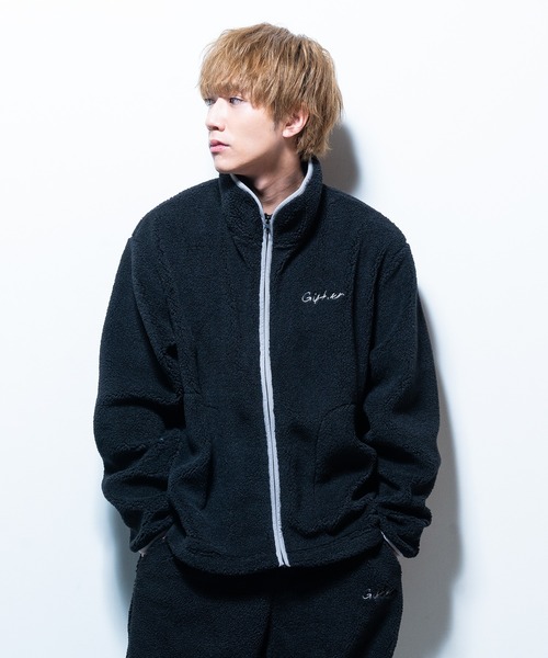 GISHER（ギッシャー）の「BOA FLEECE JACKET（ブルゾン・メンズ・ブルー/アイボリー/ブラック/グレイッシュベージュ・FREE）」の2枚目の写真