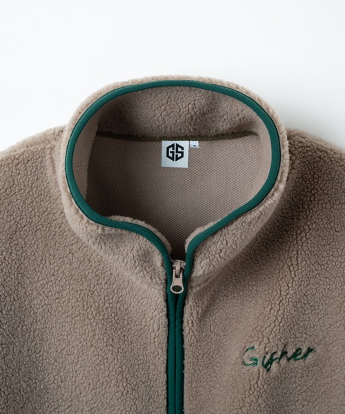 GISHER（ギッシャー）の「BOA FLEECE JACKET（ブルゾン・メンズ・ブルー/アイボリー/ブラック/グレイッシュベージュ・FREE）」の6枚目の写真