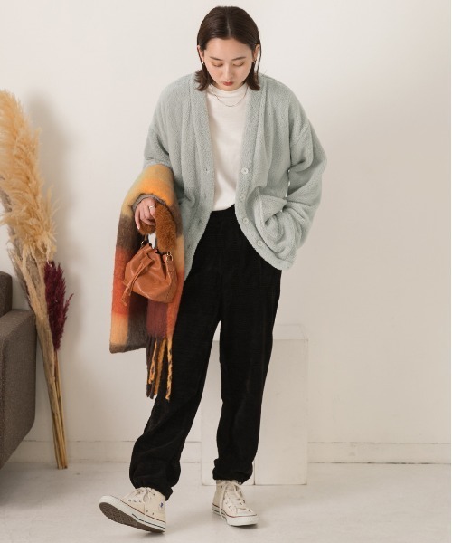 セール】もこもこボア Vネックカーディガン（カーディガン/ボレロ