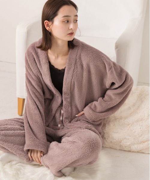 セール】もこもこボア Vネックカーディガン（カーディガン/ボレロ