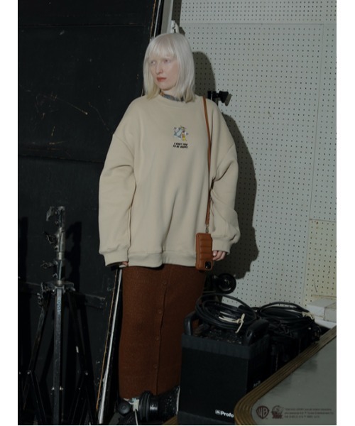 AMAIL（アマイル）の「【TOM and JERRY】over cloth（スウェット・レディース・ベージュ/ブラック・FREE）」の7枚目の写真