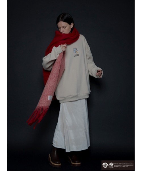 AMAIL（アマイル）の「【TOM and JERRY】over cloth（スウェット・レディース・ベージュ/ブラック・FREE）」の8枚目の写真