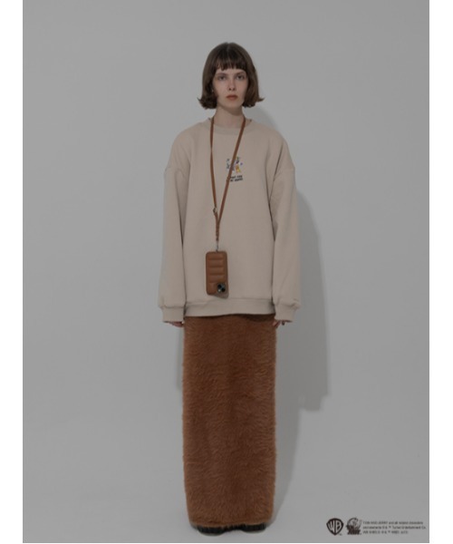 AMAIL（アマイル）の「【TOM and JERRY】over cloth（スウェット・レディース・ベージュ/ブラック・FREE）」の12枚目の写真