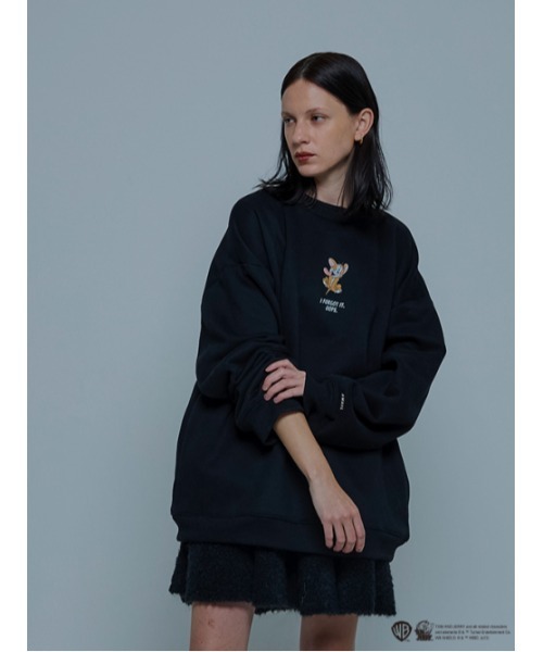 AMAIL（アマイル）の「【TOM and JERRY】over cloth（スウェット・レディース・ベージュ/ブラック・FREE）」の14枚目の写真