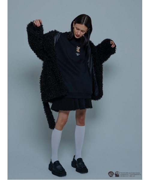 AMAIL（アマイル）の「【TOM and JERRY】over cloth（スウェット・レディース・ベージュ/ブラック・FREE）」の15枚目の写真