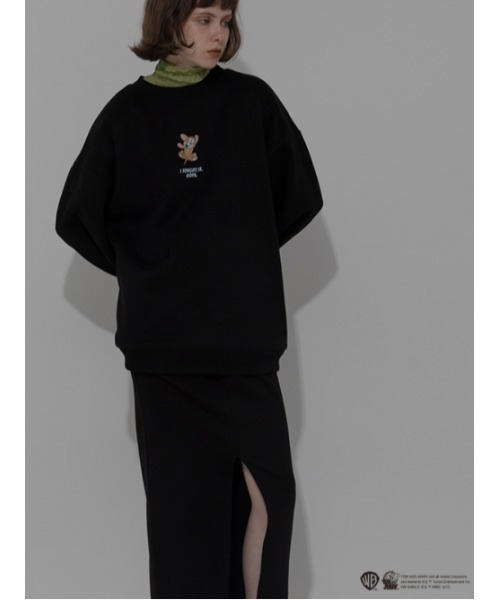 AMAIL（アマイル）の「【TOM and JERRY】over cloth（スウェット・レディース・ベージュ/ブラック・FREE）」の20枚目の写真