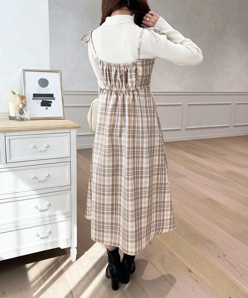 apres jour（アプレジュール）の「アソートチェックフレアキャミワンピース【ZOZOTOWN限定アイテム】（ワンピース・レディース・ブラック/レッド系その他/ベージュ系その他/ブラック系その他/ブラウン系その他・X-LARGE/フリー）」の9枚目の写真