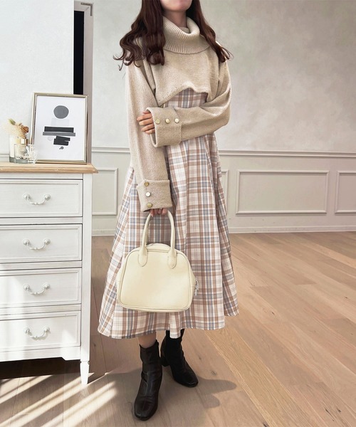 apres jour（アプレジュール）の「アソートチェックフレアキャミワンピース【ZOZOTOWN限定アイテム】（ワンピース・レディース・ブラック/レッド系その他/ベージュ系その他/ブラック系その他/ブラウン系その他・X-LARGE/フリー）」の10枚目の写真