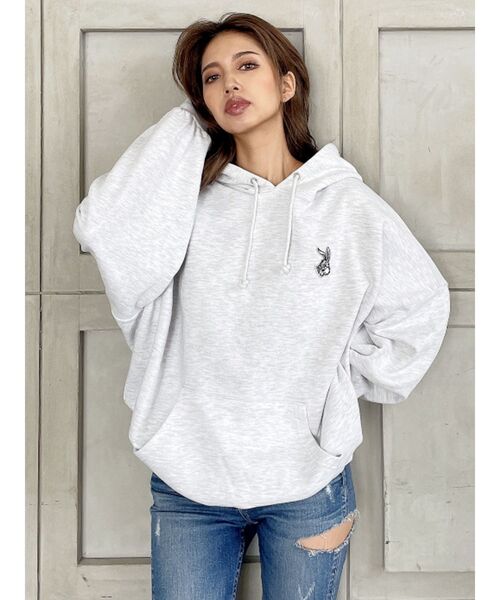 GYDA（ジェイダ）の「CALL BUNNY BIGスウェットパーカー（パーカー・レディース・ベージュ/ライトグレー/ピンク/ブラック・FREE）」の15枚目の写真