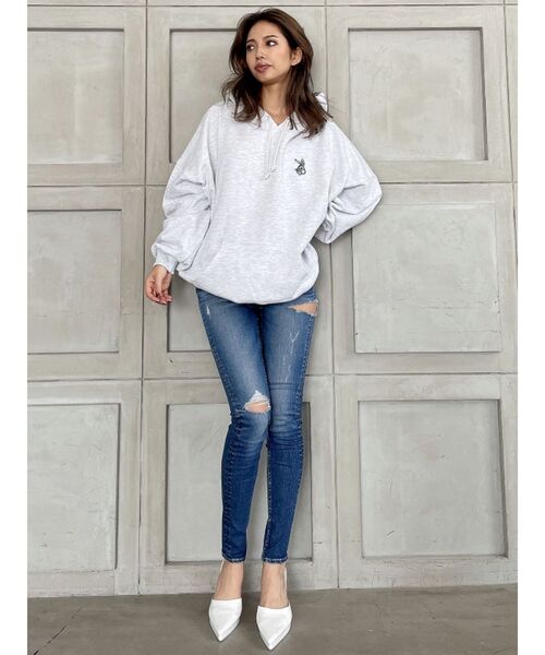 GYDA（ジェイダ）の「CALL BUNNY BIGスウェットパーカー（パーカー・レディース・ベージュ/ライトグレー/ピンク/ブラック・FREE）」の19枚目の写真