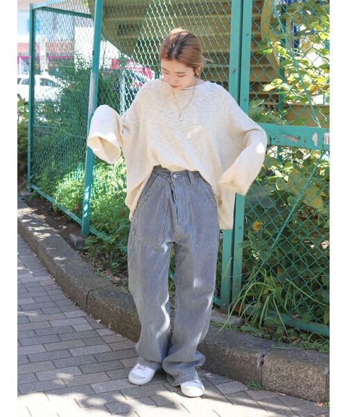 Ungrid（アングリッド）の「コットンスラブバックスリットニット（ニット/セーター・レディース・アイボリー/チャコールグレー/パープル・FREE）」の10枚目の写真