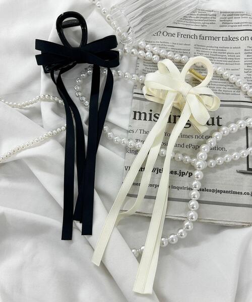 WEGO（ウィゴー）の「WEGO/ロングリボンバンスクリップ（バレッタ/ヘアクリップ・レディース・オフホワイト/ブラック/ライトピンク/その他1/その他2/ベージュ/ライトグレー・FREE）」の9枚目の写真