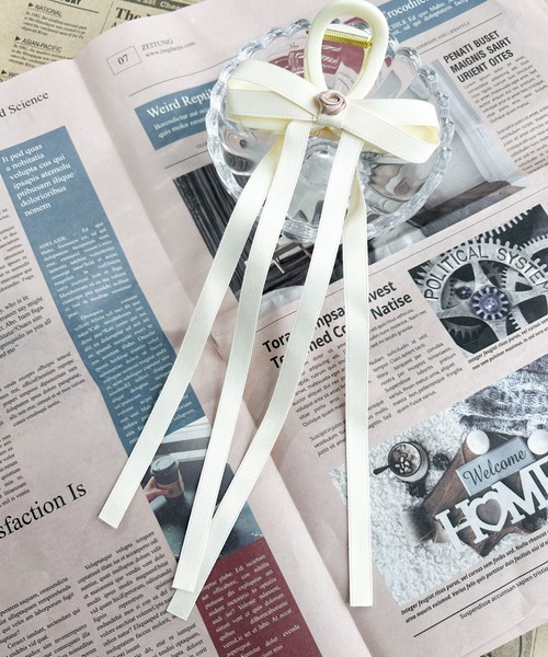 WEGO（ウィゴー）の「WEGO/ロングリボンバンスクリップ（バレッタ/ヘアクリップ・レディース・オフホワイト/ブラック/ライトピンク/その他1/その他2/ベージュ/ライトグレー・FREE）」の6枚目の写真