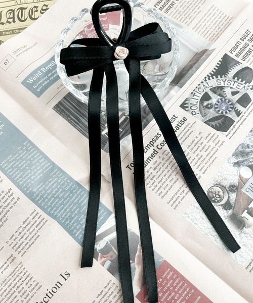 WEGO（ウィゴー）の「WEGO/ロングリボンバンスクリップ（バレッタ/ヘアクリップ・レディース・オフホワイト/ブラック/ライトピンク/その他1/その他2/ベージュ/ライトグレー・FREE）」の7枚目の写真