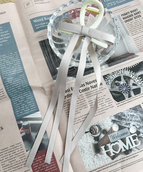 WEGO（ウィゴー）の「WEGO/ロングリボンバンスクリップ（バレッタ/ヘアクリップ・レディース・オフホワイト/ブラック/ライトピンク/その他1/その他2/ベージュ/ライトグレー・FREE）」の4枚目の写真