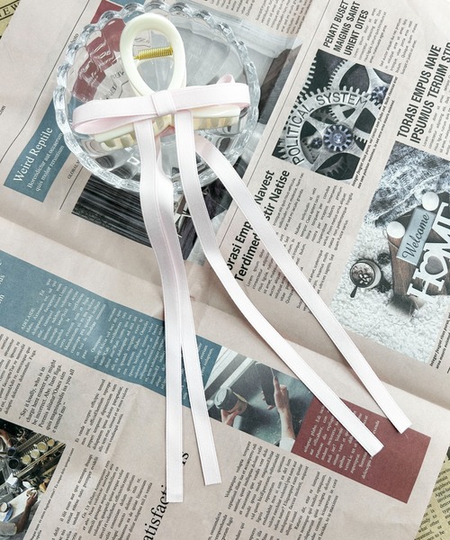 WEGO（ウィゴー）の「WEGO/ロングリボンバンスクリップ（バレッタ/ヘアクリップ・レディース・オフホワイト/ブラック/ライトピンク/その他1/その他2/ベージュ/ライトグレー・FREE）」の5枚目の写真