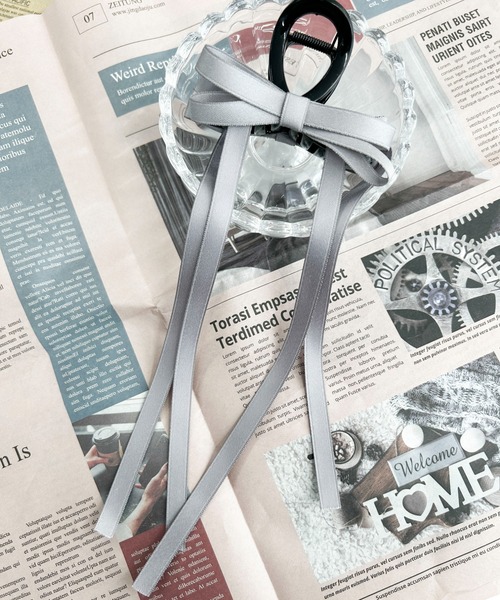 WEGO（ウィゴー）の「WEGO/ロングリボンバンスクリップ（バレッタ/ヘアクリップ・レディース・オフホワイト/ブラック/ライトピンク/その他1/その他2/ベージュ/ライトグレー・FREE）」の3枚目の写真