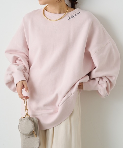 PUAL CE CIN（ピュアルセシン）の「パイルカット裏毛ロゴ刺繍BIGプルオーバー（スウェット・レディース・ピンク/グレー/ブルー/オフホワイト・FREE）」の16枚目の写真