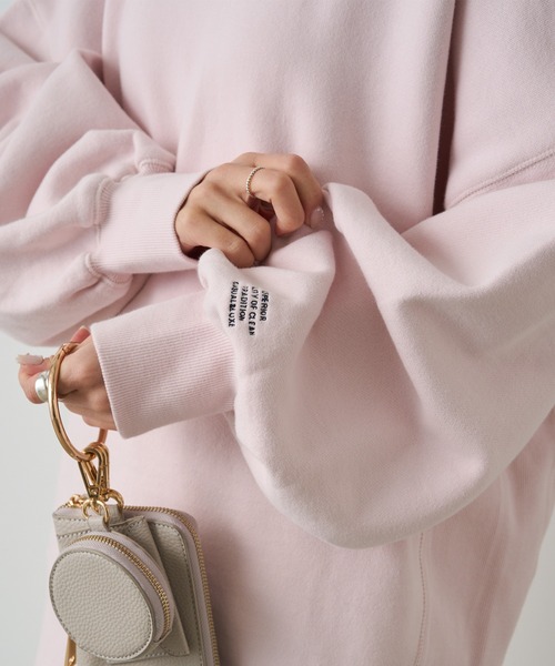 PUAL CE CIN（ピュアルセシン）の「パイルカット裏毛ロゴ刺繍BIGプルオーバー（スウェット・レディース・ピンク/グレー/ブルー/オフホワイト・FREE）」の17枚目の写真