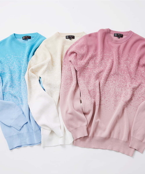 MK MICHEL KLEIN HOMME （エムケーミッシェルクランオム）の「ニット / ラビリンスグラデーション（ニット/セーター・メンズ・ダークインディゴブルー/ピンク/アイボリー・46/48）」の22枚目の写真