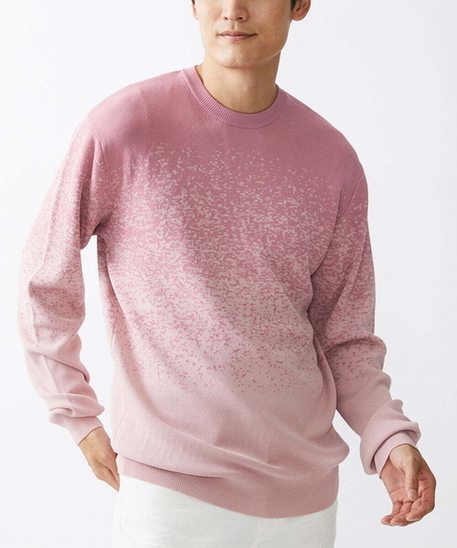 MK MICHEL KLEIN HOMME （エムケーミッシェルクランオム）の「ニット / ラビリンスグラデーション（ニット/セーター・メンズ・ダークインディゴブルー/ピンク/アイボリー・46/48）」の11枚目の写真