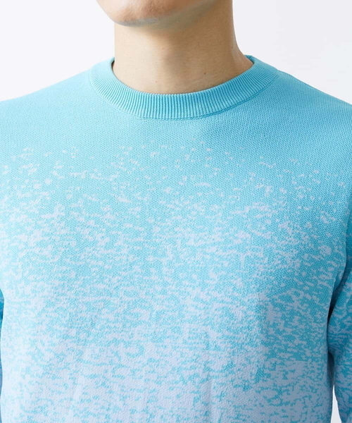 MK MICHEL KLEIN HOMME （エムケーミッシェルクランオム）の「ニット / ラビリンスグラデーション（ニット/セーター・メンズ・ダークインディゴブルー/ピンク/アイボリー・46/48）」の17枚目の写真