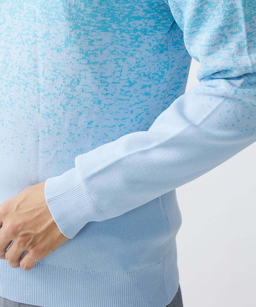 MK MICHEL KLEIN HOMME （エムケーミッシェルクランオム）の「ニット / ラビリンスグラデーション（ニット/セーター・メンズ・ダークインディゴブルー/ピンク/アイボリー・46/48）」の8枚目の写真