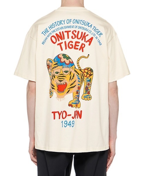 【希少XLサイズ】オニツカタイガー☆ サンスベリア花「八」グラフィック虎デザイン GRAPHIC TEE / グラフィックティー（Tシャツ/カットソー