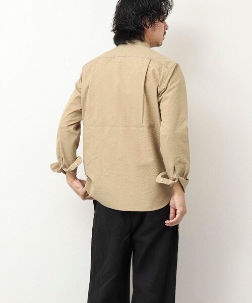 NOLLEY'S goodman（ノーリーズグッドマン）の「RE;NAPES 4WAYストレッチ 吸水速乾バンドカラーシャツ（シャツ/ブラウス・メンズ・ネイビー/ブルー系その他/ベージュ/グレー系その他・S/M/L/XL）」の10枚目の写真