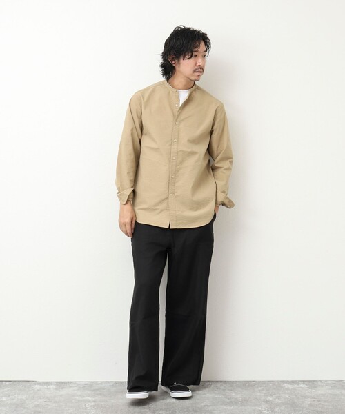 NOLLEY'S goodman（ノーリーズグッドマン）の「RE;NAPES 4WAYストレッチ 吸水速乾バンドカラーシャツ（シャツ/ブラウス・メンズ・ネイビー/ブルー系その他/ベージュ/グレー系その他・S/M/L/XL）」の11枚目の写真