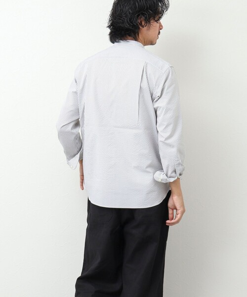 NOLLEY'S goodman（ノーリーズグッドマン）の「RE;NAPES 4WAYストレッチ 吸水速乾バンドカラーシャツ（シャツ/ブラウス・メンズ・ネイビー/ブルー系その他/ベージュ/グレー系その他・S/M/L/XL）」の20枚目の写真