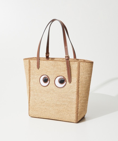 ANYA HINDMARCH(アニヤハインドマーチ)の「ANYA HINDMARCH N/S Tote Small Eyes in Raffia アニヤハインドマーチ アイズ トートバッグ(トートバッグ・レディース・ナチュラル・FREE)」の3枚目の写真