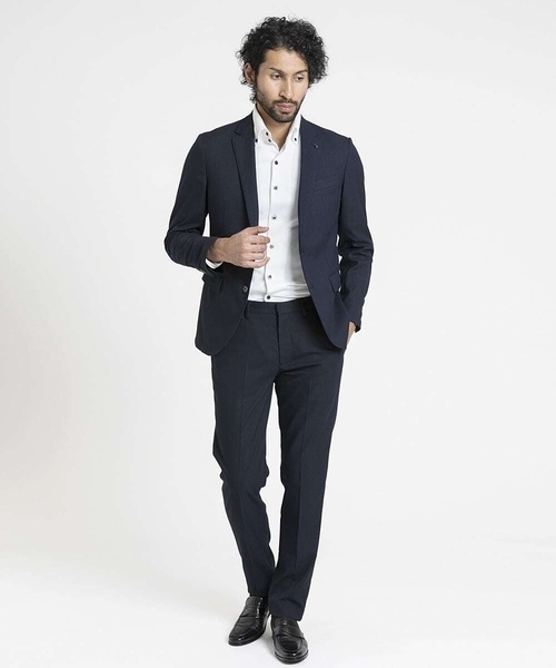 MICHEL KLEIN HOMME (ミッシェルクランオム)の「ベーシックテーラードジャケット セットアップ(テーラードジャケット・メンズ・ネイビー/グレー・MEDIUM/LARGE/X-LARGE)」の3枚目の写真