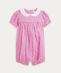 POLO RALPH LAUREN CHILDRENSWEAR（ポロ ラルフ ローレン チルドレンズウェア）の「ギンガム リネン バブル ショートオール（ロンパース）」