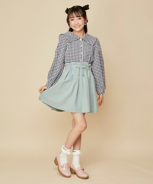 JENNI love（ジェニィラブ）の「ギンガムチェックえり付きブラウス（シャツ/ブラウス・キッズ・オフホワイト/アイボリー/サックスブルー・130cm/140cm/150cm/160cm）」の11枚目の写真