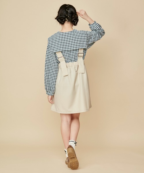 JENNI love（ジェニィラブ）の「ギンガムチェックえり付きブラウス（シャツ/ブラウス・キッズ・オフホワイト/アイボリー/サックスブルー・130cm/140cm/150cm/160cm）」の6枚目の写真