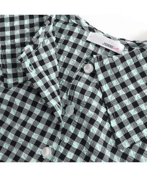 JENNI love（ジェニィラブ）の「ギンガムチェックえり付きブラウス（シャツ/ブラウス・キッズ・オフホワイト/アイボリー/サックスブルー・130cm/140cm/150cm/160cm）」の21枚目の写真