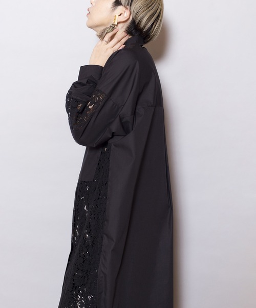 OSMOSIS(オズモーシス)の「レース切替ブラウス(シャツ/ブラウス・レディース・ネイビー/ホワイト/ブラック・ONE SIZE)」の11枚目の写真