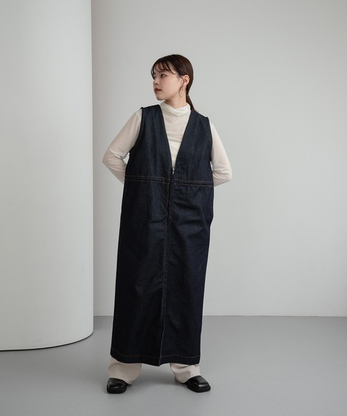 ベスト/ジレ drawstring zipper denim gilet lawgy lawgy（ラウジー）の「drawstring zipper denim gilet / ドロー
