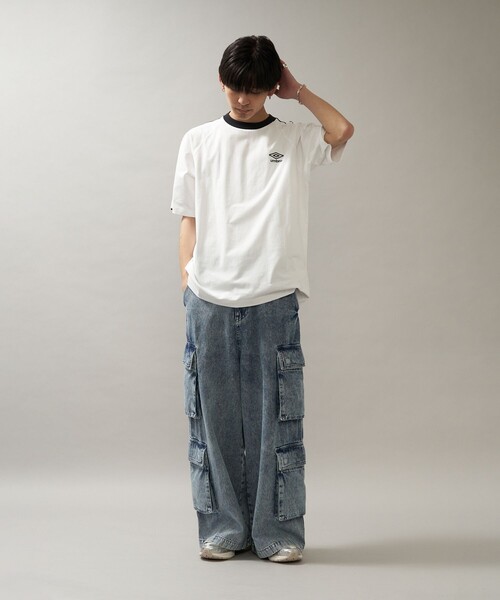 UMBRO(アンブロ)の「UMBRO/アンブロ 別注 UMBRO ラインラグランTシャツ/半袖Tシャツ/ユニセックス(限定展開)(Tシャツ/カットソー・メンズ・ホワイト/ピンク/ネイビー/ブラック・MEDIUM/LARGE)」の19枚目の写真