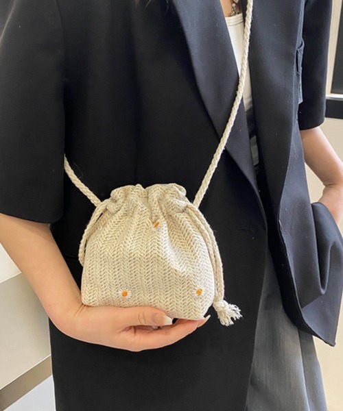 Pochi Pouch（ポチポーチ）の「Pochi Pouch/2way 花柄 マルチ 巾着/ショルダーバッグ（ショルダーバッグ・レディース・ベージュ/ホワイト/ブラウン系その他・FREE）」の7枚目の写真