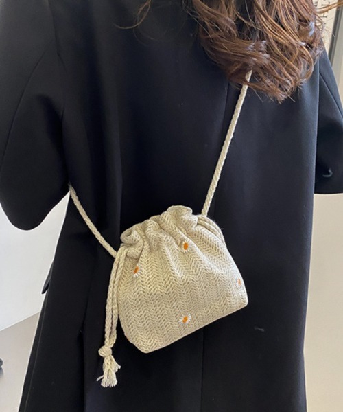 Pochi Pouch（ポチポーチ）の「Pochi Pouch/2way 花柄 マルチ 巾着/ショルダーバッグ（ショルダーバッグ・レディース・ベージュ/ホワイト/ブラウン系その他・FREE）」の10枚目の写真