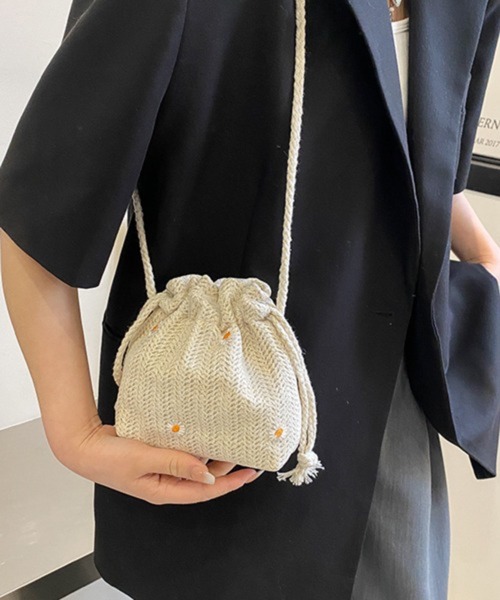 Pochi Pouch（ポチポーチ）の「Pochi Pouch/2way 花柄 マルチ 巾着/ショルダーバッグ（ショルダーバッグ・レディース・ベージュ/ホワイト/ブラウン系その他・FREE）」の12枚目の写真