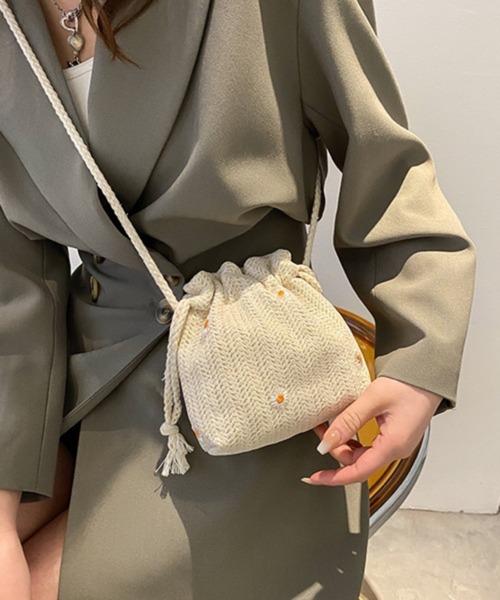 Pochi Pouch（ポチポーチ）の「Pochi Pouch/2way 花柄 マルチ 巾着/ショルダーバッグ（ショルダーバッグ・レディース・ベージュ/ホワイト/ブラウン系その他・FREE）」の14枚目の写真
