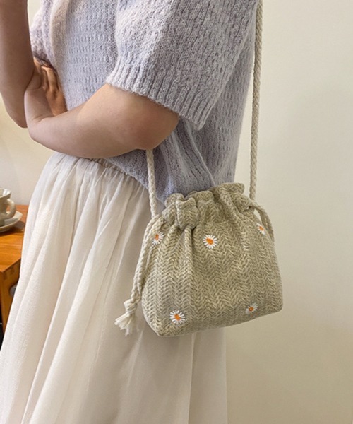 Pochi Pouch（ポチポーチ）の「Pochi Pouch/2way 花柄 マルチ 巾着/ショルダーバッグ（ショルダーバッグ・レディース・ベージュ/ホワイト/ブラウン系その他・FREE）」の22枚目の写真