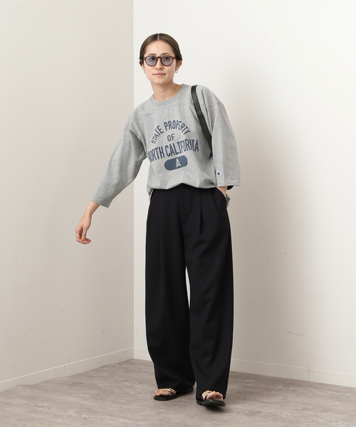 FRAMeWORK（フレームワーク）の「【Champion/チャンピオン】SHORT SLEEVE FOOTBALL SHIRT（Tシャツ/カットソー・レディース・ホワイト/ライトグレー・FREE）」の3枚目の写真