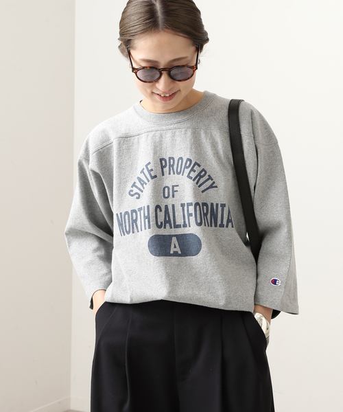FRAMeWORK（フレームワーク）の「【Champion/チャンピオン】SHORT SLEEVE FOOTBALL SHIRT（Tシャツ/カットソー・レディース・ホワイト/ライトグレー・FREE）」の6枚目の写真