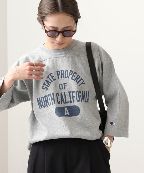 FRAMeWORK（フレームワーク）の「【Champion/チャンピオン】SHORT SLEEVE FOOTBALL SHIRT（Tシャツ/カットソー・レディース・ホワイト/ライトグレー・FREE）」の7枚目の写真